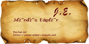 Jónás Edgár névjegykártya