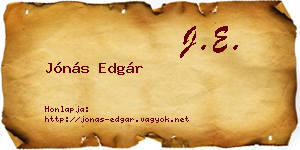 Jónás Edgár névjegykártya