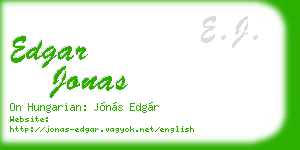 edgar jonas business card